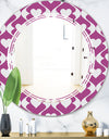 Retro Pattern Abstract Design VIII - Modern Round or Oval Wall Mirror - Triple C