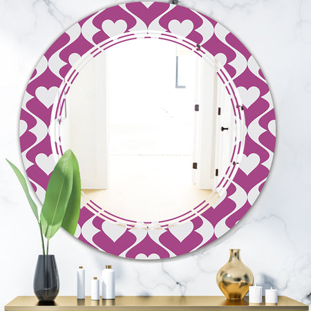 Retro Pattern Abstract Design VIII - Modern Round or Oval Wall Mirror - Triple C