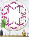 Retro Pattern Abstract Design VIII - Modern Round or Oval Wall Mirror - Hexagon Star