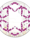 Retro Pattern Abstract Design VIII - Modern Round or Oval Wall Mirror - Hexagon Star