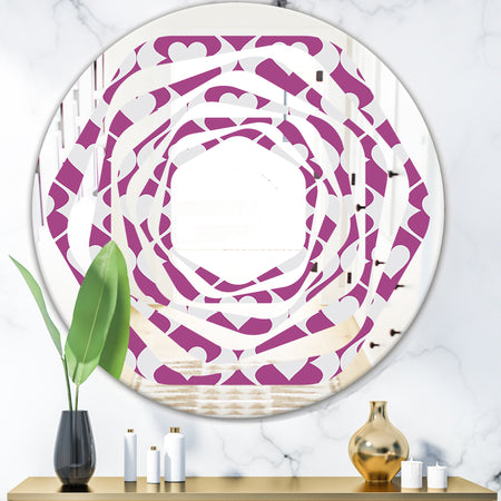 Retro Pattern Abstract Design VIII - Modern Round or Oval Wall Mirror - Whirl
