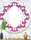 Retro Pattern Abstract Design VIII - Modern Round or Oval Wall Mirror - Quatrefoil