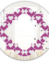 Retro Pattern Abstract Design VIII - Modern Round or Oval Wall Mirror - Quatrefoil