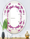 Retro Pattern Abstract Design VIII - Modern Round or Oval Wall Mirror - Space