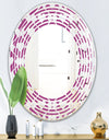 Retro Pattern Abstract Design VIII - Modern Round or Oval Wall Mirror - Wave