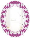 Retro Pattern Abstract Design VIII - Modern Round or Oval Wall Mirror - Triple C