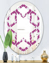 Retro Pattern Abstract Design VIII - Modern Round or Oval Wall Mirror - Hexagon Star