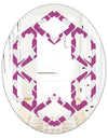Retro Pattern Abstract Design VIII - Modern Round or Oval Wall Mirror - Hexagon Star