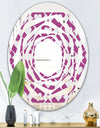 Retro Pattern Abstract Design VIII - Modern Round or Oval Wall Mirror - Whirl