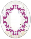 Retro Pattern Abstract Design VIII - Modern Round or Oval Wall Mirror - Quatrefoil