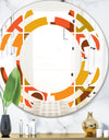 Abstract Retro Geometric Pattern VI - Modern Round or Oval Wall Mirror - Space