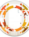 Abstract Retro Geometric Pattern VI - Modern Round or Oval Wall Mirror - Space