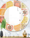 Abstract Retro Geometric Pattern VI - Modern Round or Oval Wall Mirror - Wave