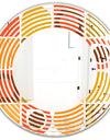 Abstract Retro Geometric Pattern VI - Modern Round or Oval Wall Mirror - Wave