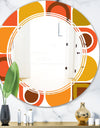 Abstract Retro Geometric Pattern VI - Modern Round or Oval Wall Mirror - Triple C