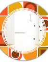 Abstract Retro Geometric Pattern VI - Modern Round or Oval Wall Mirror - Triple C