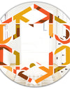 Abstract Retro Geometric Pattern VI - Modern Round or Oval Wall Mirror - Hexagon Star
