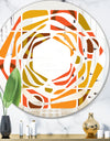 Abstract Retro Geometric Pattern VI - Modern Round or Oval Wall Mirror - Whirl