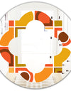Abstract Retro Geometric Pattern VI - Modern Round or Oval Wall Mirror - Quatrefoil