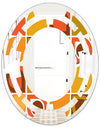 Abstract Retro Geometric Pattern VI - Modern Round or Oval Wall Mirror - Space