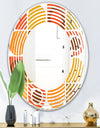 Abstract Retro Geometric Pattern VI - Modern Round or Oval Wall Mirror - Wave
