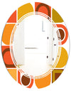 Abstract Retro Geometric Pattern VI - Modern Round or Oval Wall Mirror - Triple C