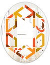 Abstract Retro Geometric Pattern VI - Modern Round or Oval Wall Mirror - Hexagon Star