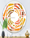 Abstract Retro Geometric Pattern VI - Modern Round or Oval Wall Mirror - Whirl