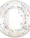 Color Waves of Polka Dots - Modern Round or Oval Wall Mirror - Space