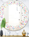 Color Waves of Polka Dots - Modern Round or Oval Wall Mirror - Leaves