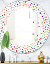 Color Waves of Polka Dots - Modern Round or Oval Wall Mirror - Triple C