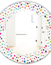 Color Waves of Polka Dots - Modern Round or Oval Wall Mirror - Triple C