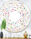 Color Waves of Polka Dots - Modern Round or Oval Wall Mirror - Whirl
