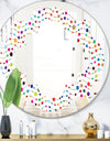 Color Waves of Polka Dots - Modern Round or Oval Wall Mirror - Quatrefoil