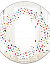 Color Waves of Polka Dots - Modern Round or Oval Wall Mirror - Quatrefoil