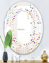 Color Waves of Polka Dots - Modern Round or Oval Wall Mirror - Space