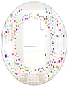 Color Waves of Polka Dots - Modern Round or Oval Wall Mirror - Space
