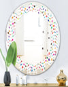 Color Waves of Polka Dots - Modern Round or Oval Wall Mirror - Leaves