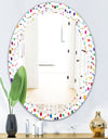 Color Waves of Polka Dots - Modern Round or Oval Wall Mirror - Triple C