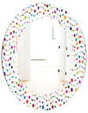 Color Waves of Polka Dots - Modern Round or Oval Wall Mirror - Triple C