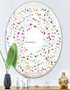Color Waves of Polka Dots - Modern Round or Oval Wall Mirror - Whirl