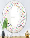 Color Waves of Polka Dots - Modern Round or Oval Wall Mirror - Quatrefoil