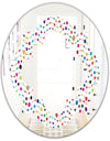 Color Waves of Polka Dots - Modern Round or Oval Wall Mirror - Quatrefoil