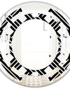Monochrome Geometric Pattern II - Modern Round or Oval Wall Mirror - Space