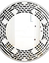 Monochrome Geometric Pattern II - Modern Round or Oval Wall Mirror - Wave