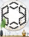 Monochrome Geometric Pattern II - Modern Round or Oval Wall Mirror - Hexagon Star