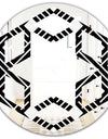 Monochrome Geometric Pattern II - Modern Round or Oval Wall Mirror - Hexagon Star