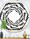 Monochrome Geometric Pattern II - Modern Round or Oval Wall Mirror - Whirl