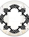 Monochrome Geometric Pattern II - Modern Round or Oval Wall Mirror - Quatrefoil