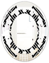 Monochrome Geometric Pattern II - Modern Round or Oval Wall Mirror - Space